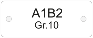 Märkskylt graverad plast, 60x20mm