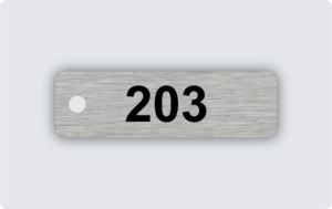 Märkskylt rostfritt stål 50x15mm