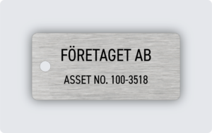 Märkskylt rostfritt stål 55x25mm