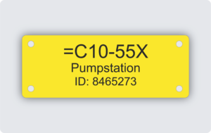 Märkskylt graverad plast 80x30mm