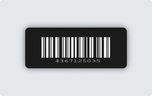 Märkskylt svart aluminium 50x20mm