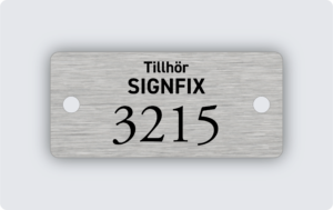 Märkskylt rostfritt stål 55x25mm